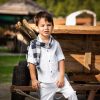 Βαπτιστικό κοστούμι για αγόρι καρό φουλάρι Vinte Li 3916