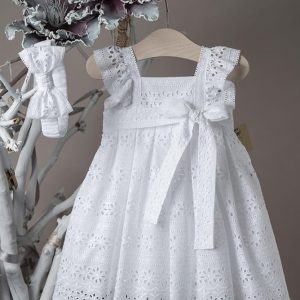 Βαπτιστικό φόρεμα κορίτσι βαμβακερό λευκό 21K435 La Christine
