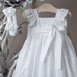 Βαπτιστικό φόρεμα κορίτσι βαμβακερό λευκό 21K435 La Christine